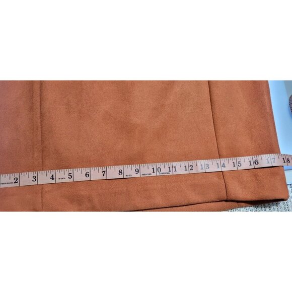 Andrew Marc New York Faux Leather Sheath Dress Brown Sleeveless Women’s Size 12 - Picture 14 of 16